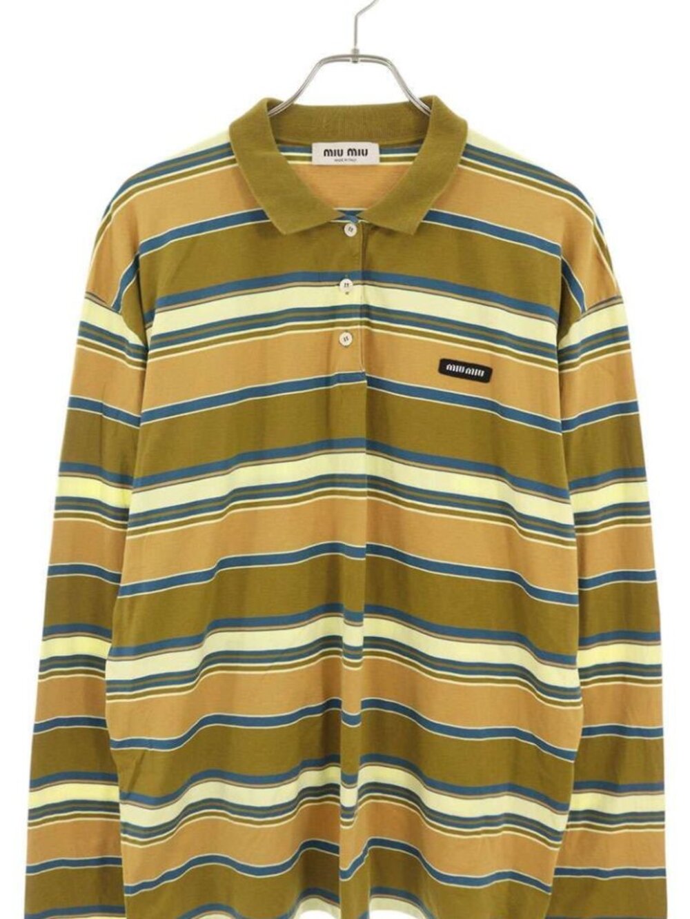 Miu Miu Cotton Jersey Polo Long Sleeve Top XL